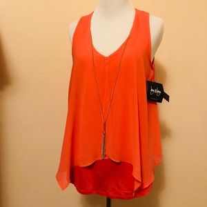 Sleeveless Blouse in Coral